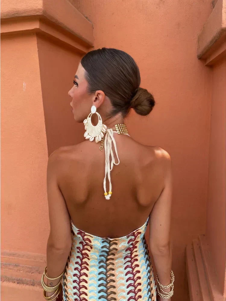 Radiant Elegance Halter Dress