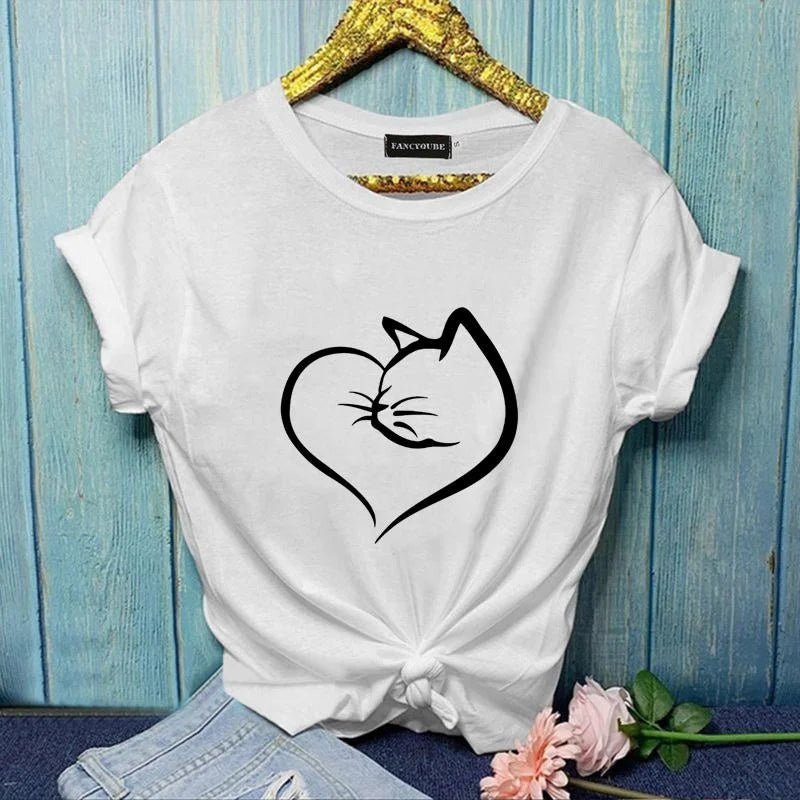 Chic Cat Heart Tee