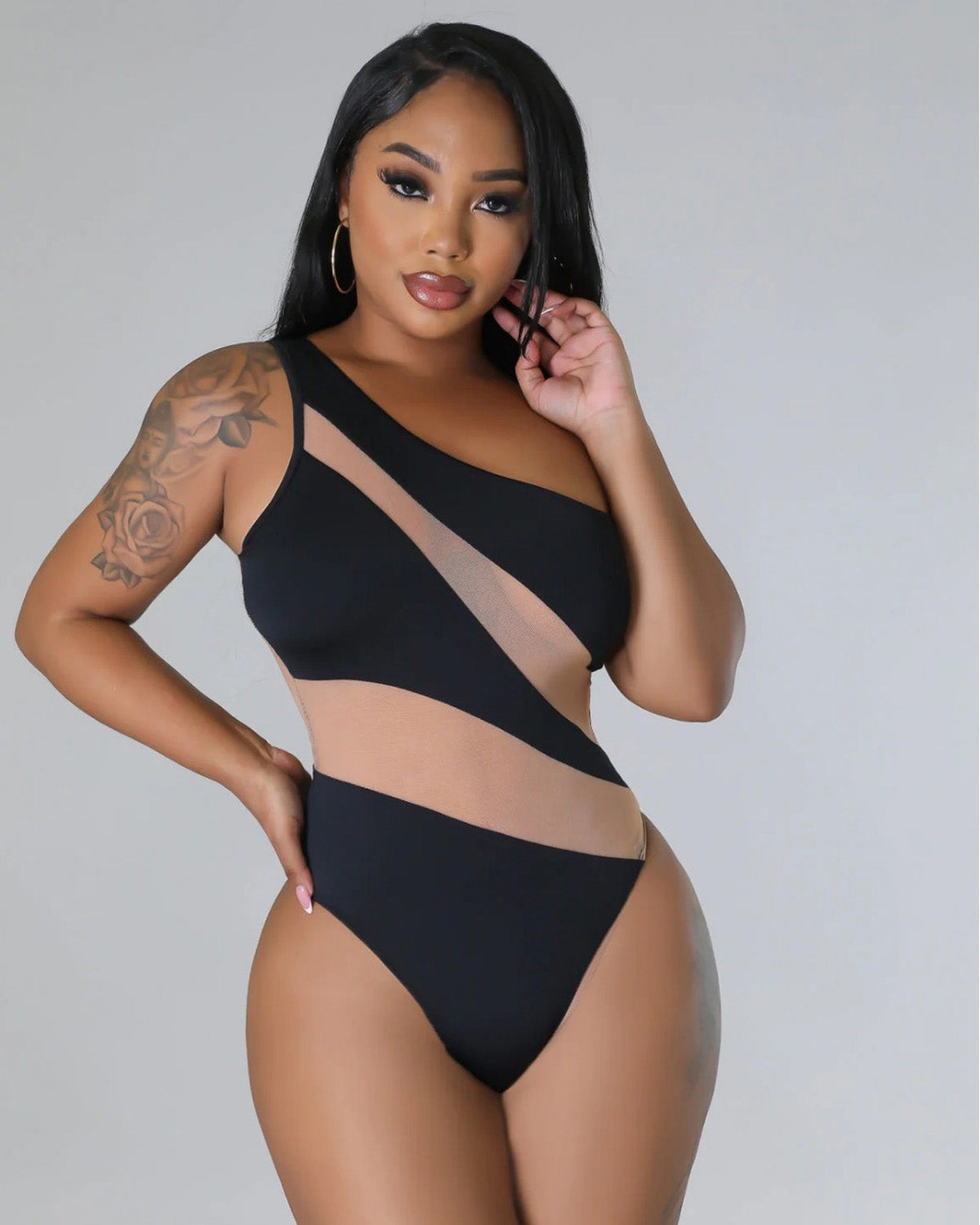 Bold Curve One-Shoulder Swimsuit