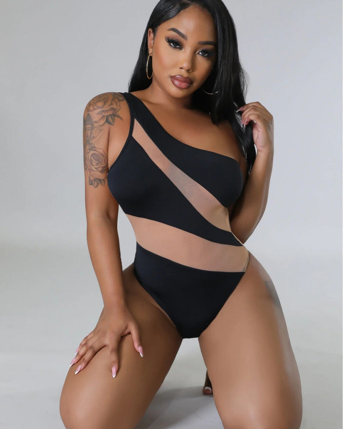 Bold Curve One-Shoulder Swimsuit