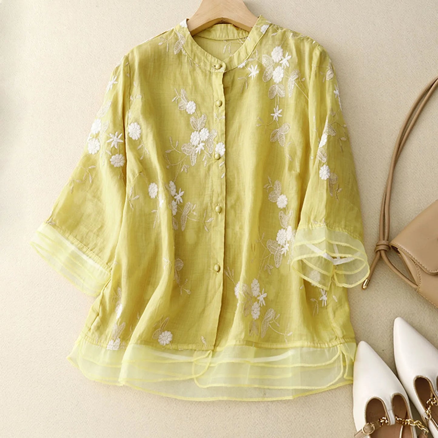 Effortless Elegance Linen Blouse