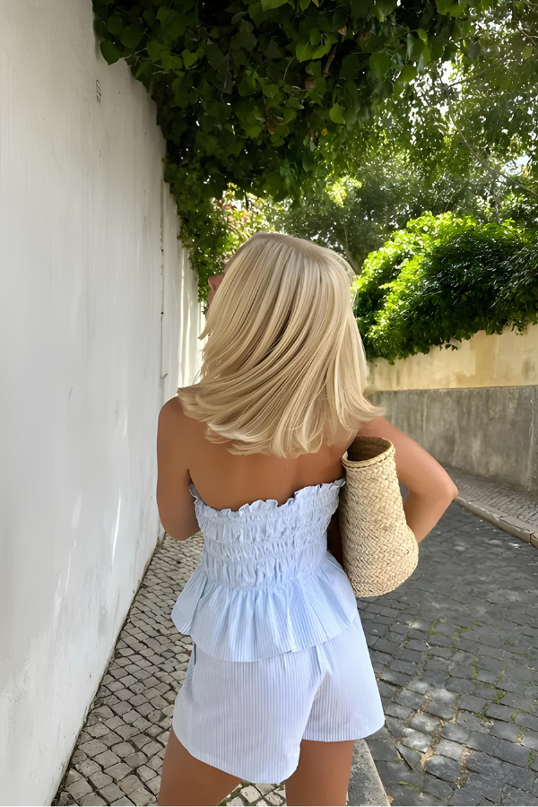 Chic Summer Strapless Set
