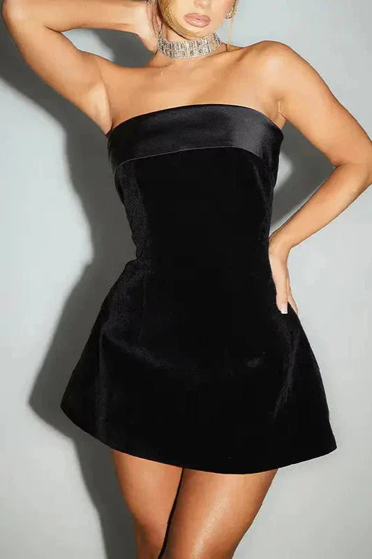 Show-Stopping Velvet Mini Dress