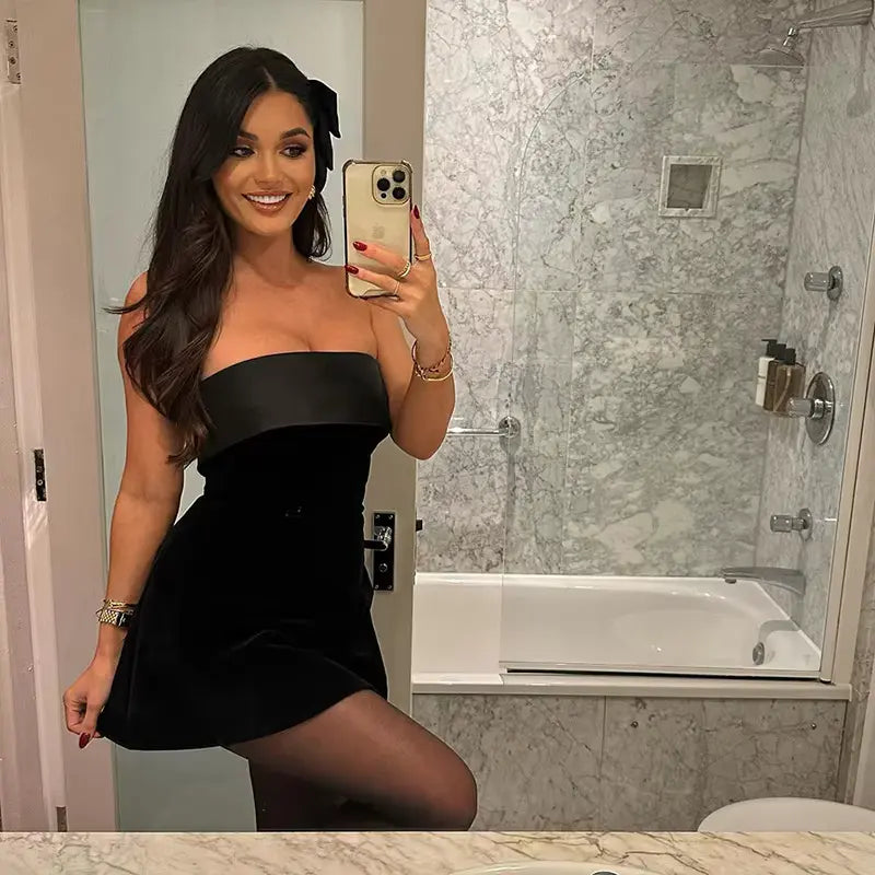 Show-Stopping Velvet Mini Dress