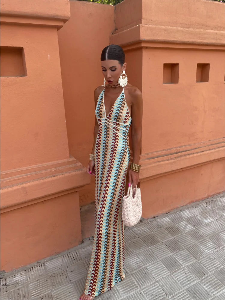 Radiant Elegance Halter Dress