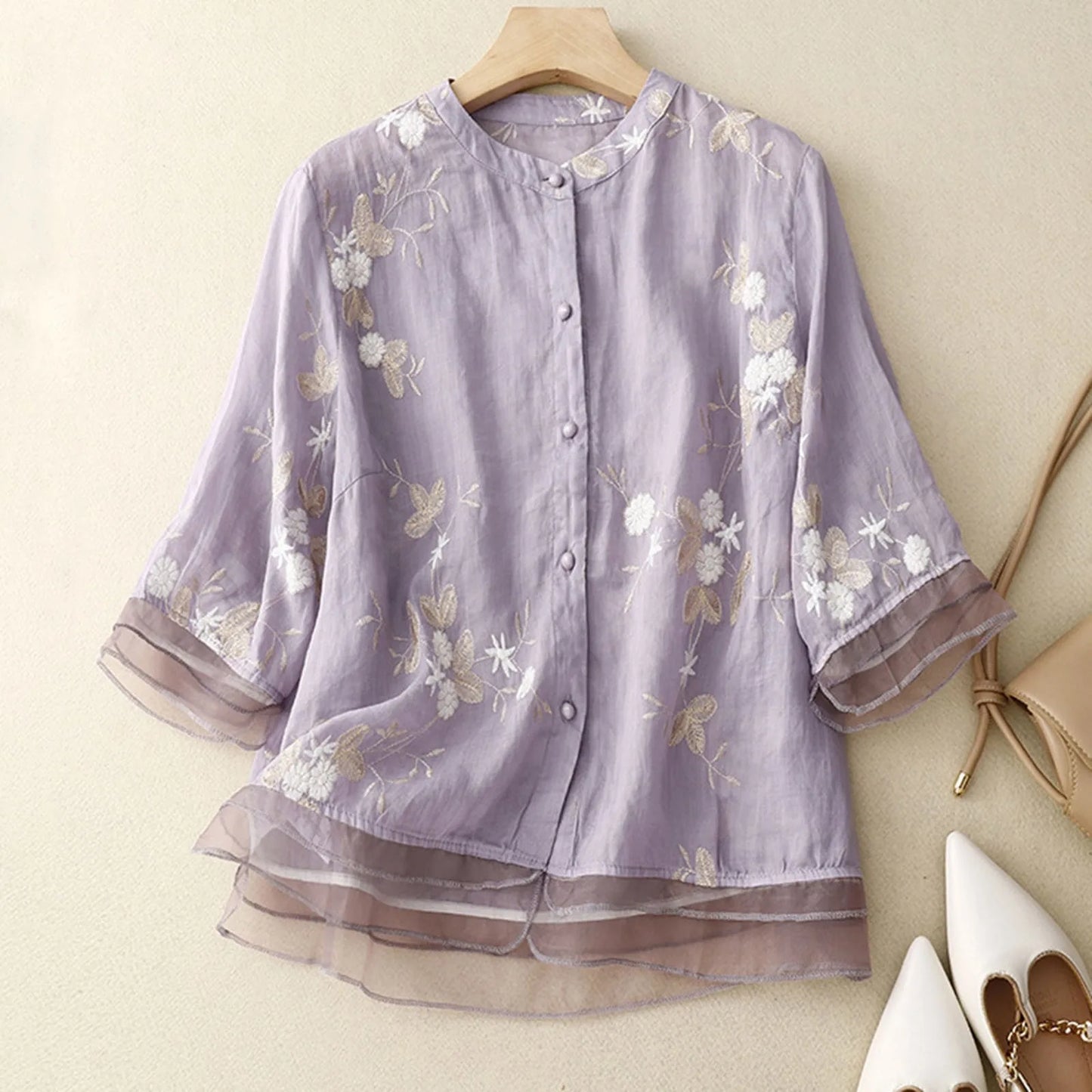 Effortless Elegance Linen Blouse
