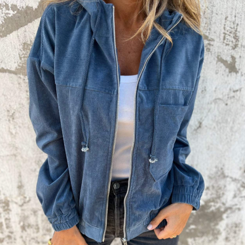 Cozy-Corduroy Hooded Jacket