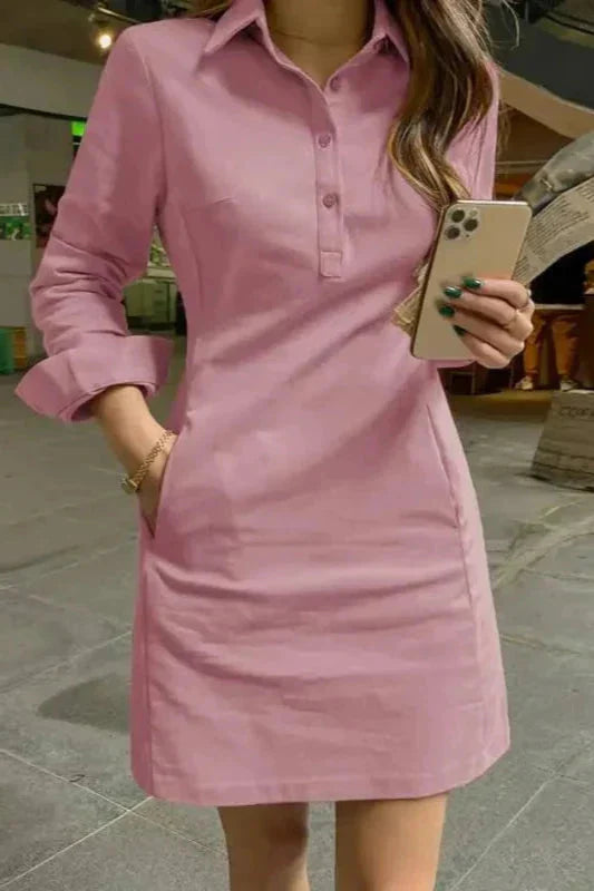 Hot Pink Effortless Pocket Dress
