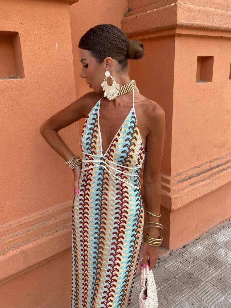 Radiant Elegance Halter Dress