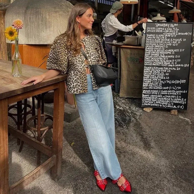 Bold Leopard Puff Blouse