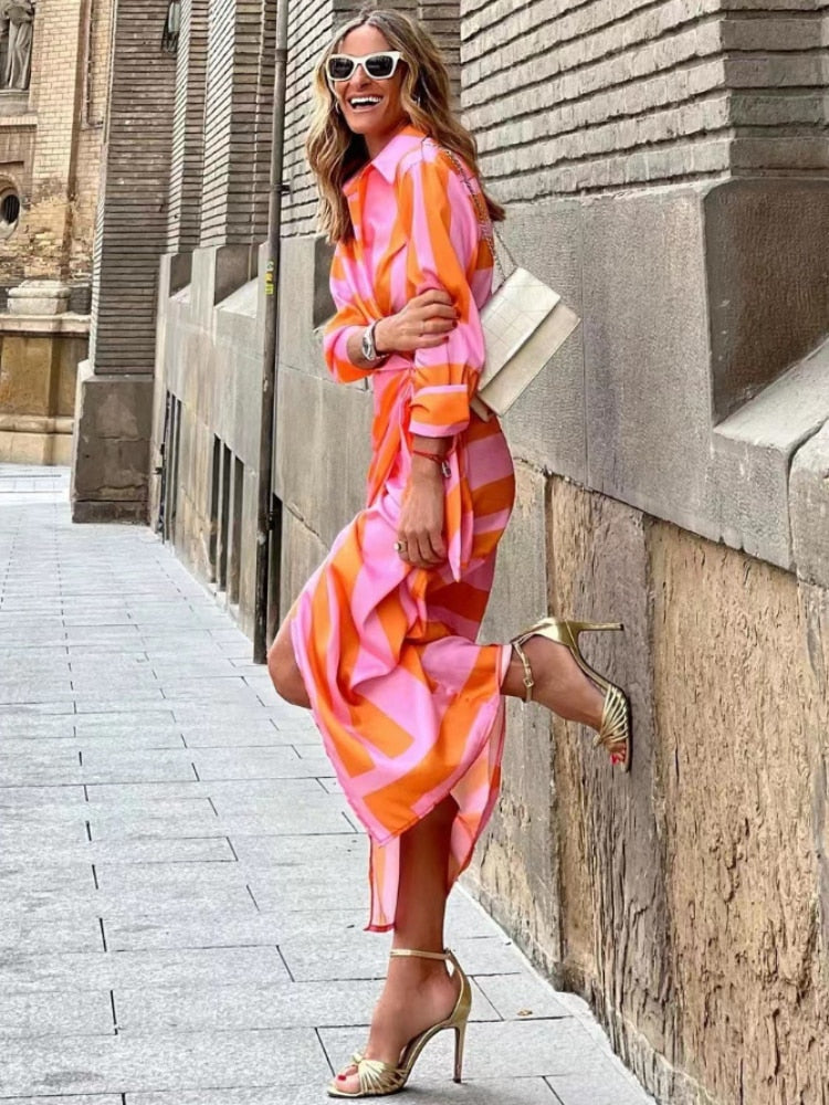 Vibrant Flattering Wrap Dress