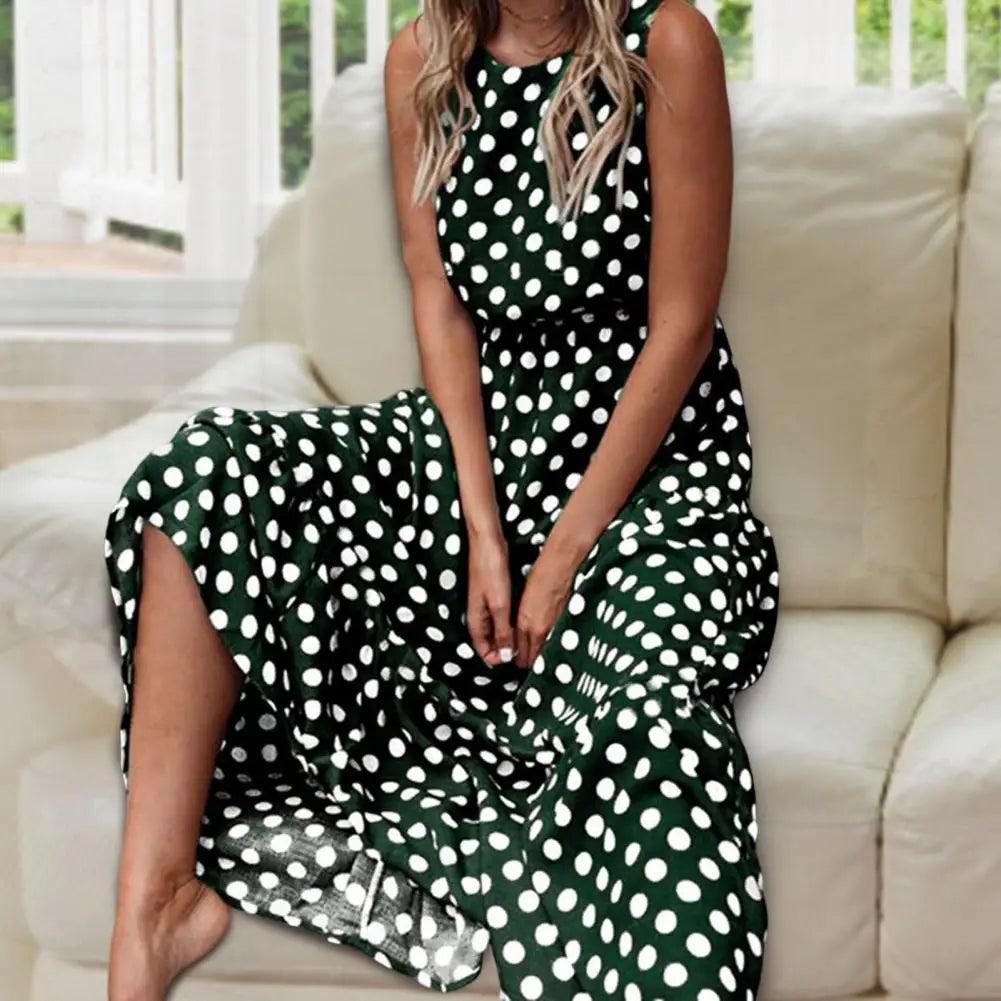 Easy Elegance: Dotted Maxi Dress