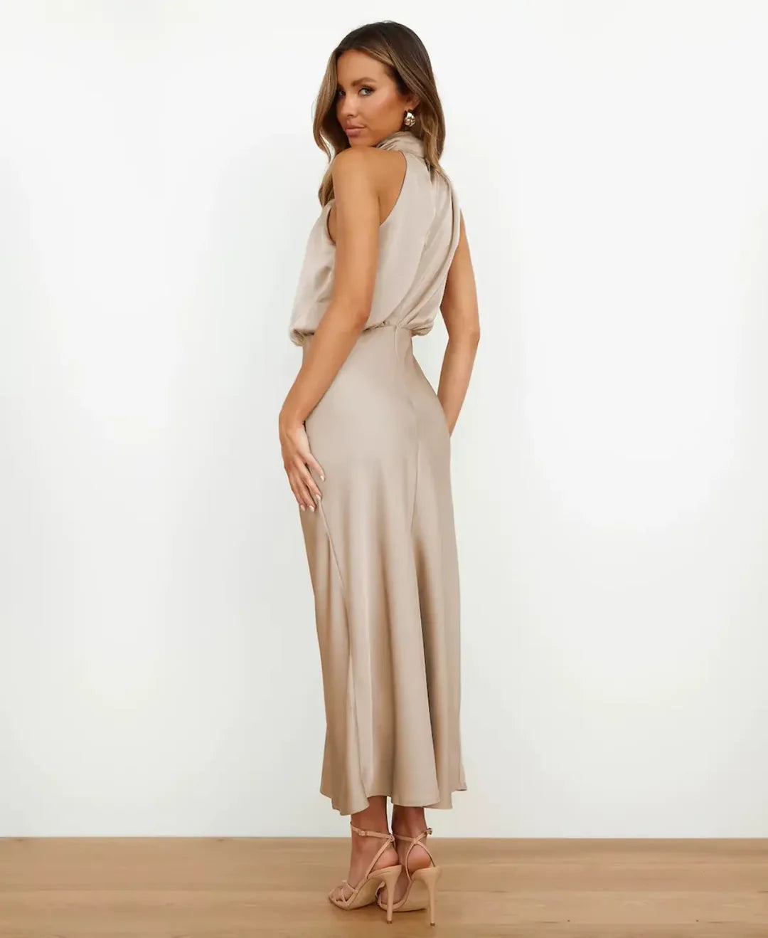 Sophisticated High-Waist Midi Dress