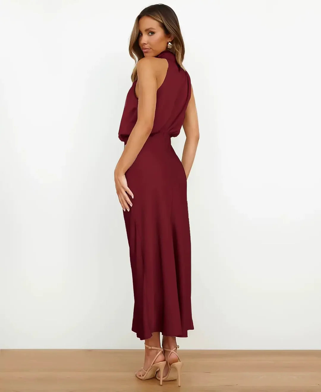 Sophisticated High-Waist Midi Dress