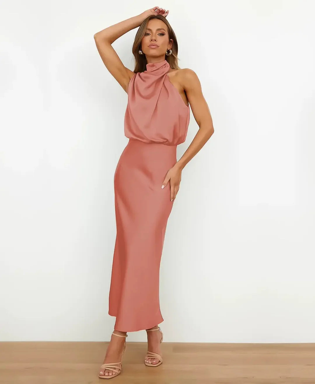 Sophisticated High-Waist Midi Dress