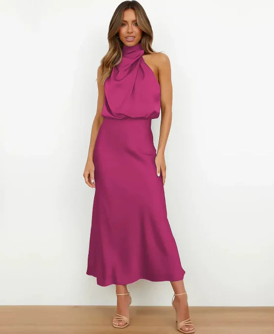 Sophisticated High-Waist Midi Dress