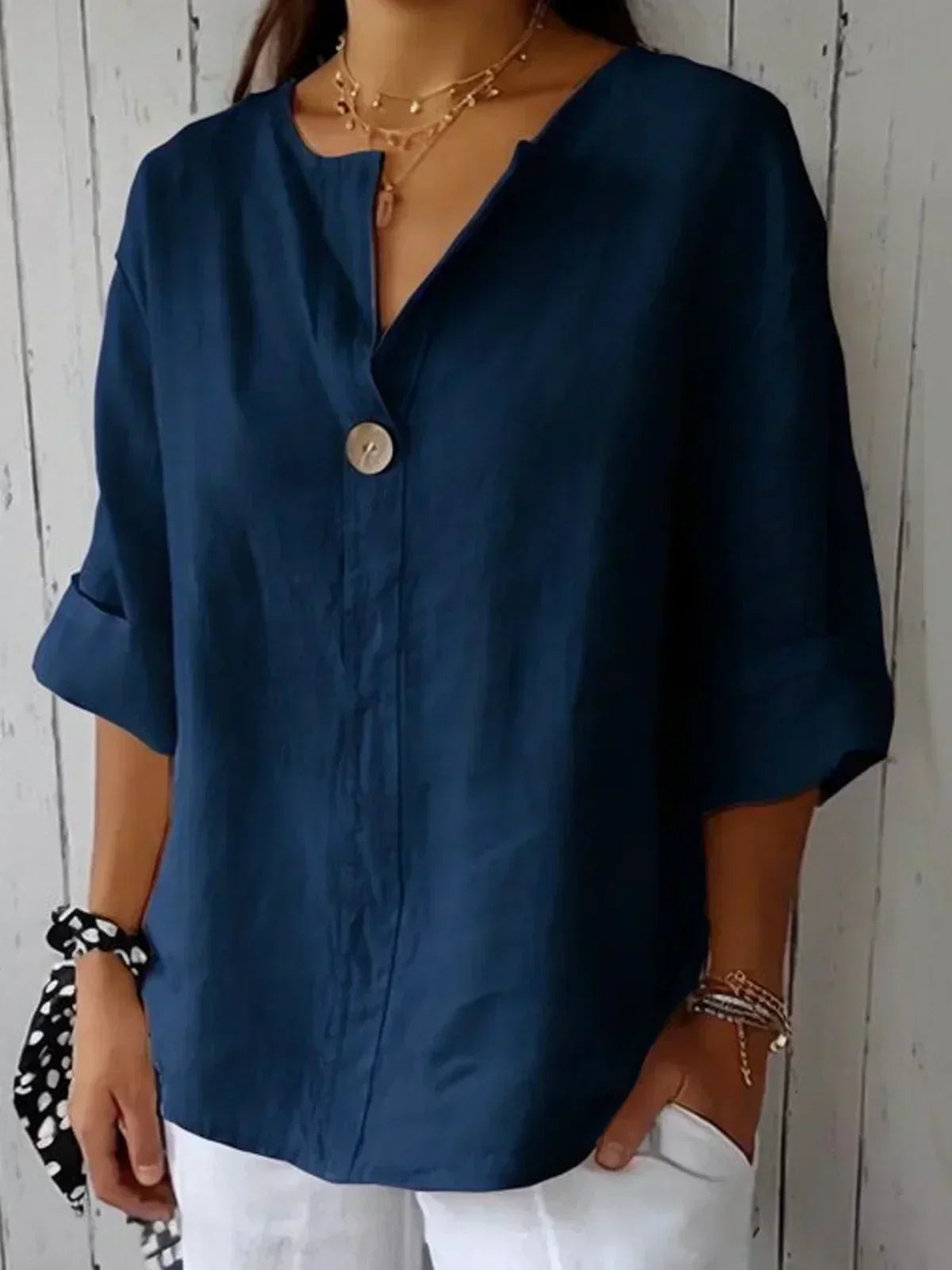 Effortless Chic V-Neck Blouse