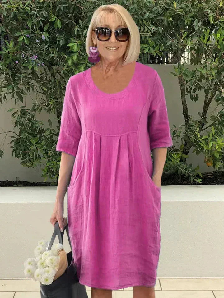 Effortless Cotton Midi Dress with Pockets
