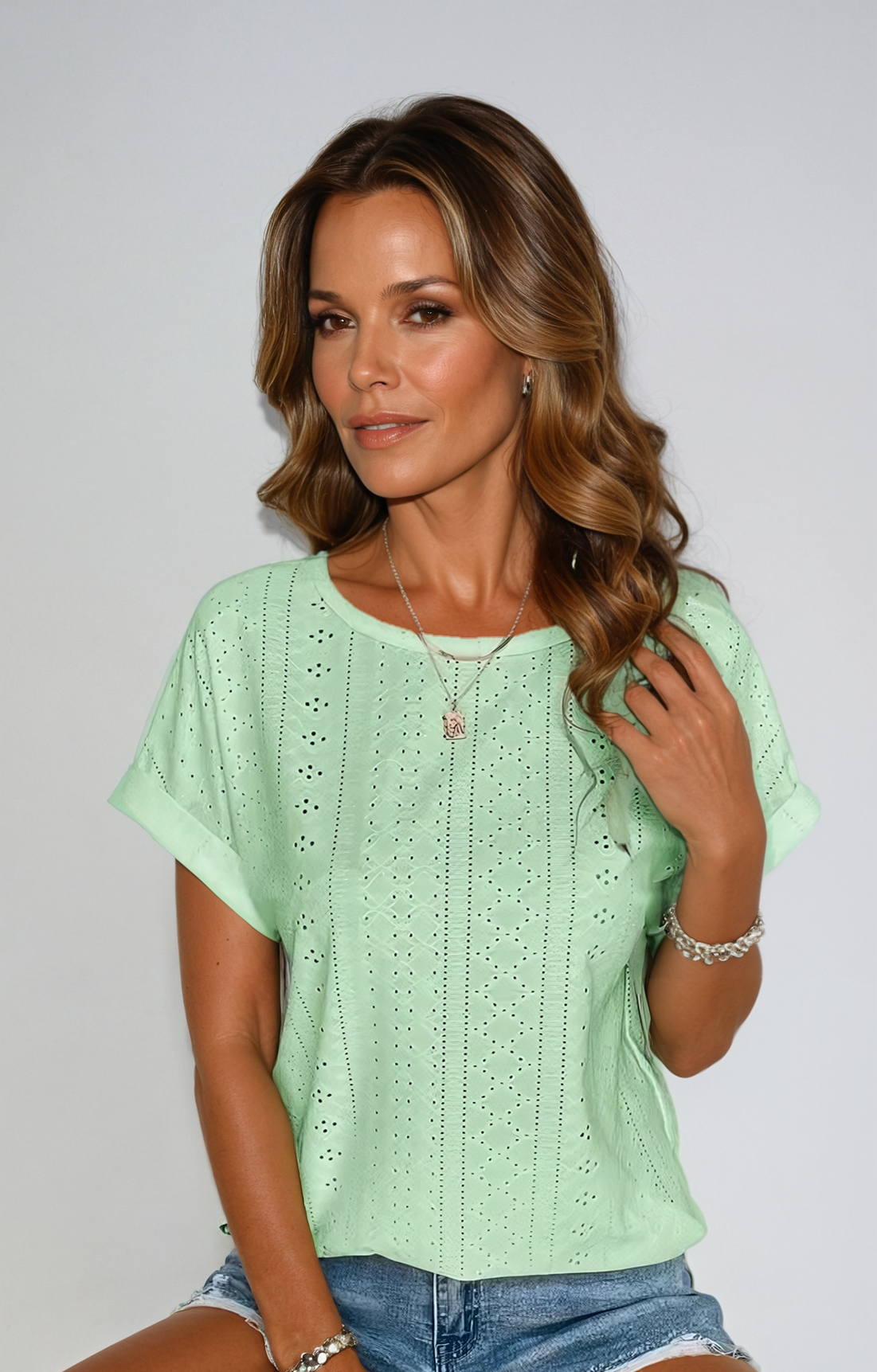 Effortless Chic Eyelet Top