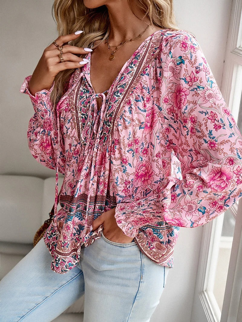 Fresh Floral Boho Summer Top