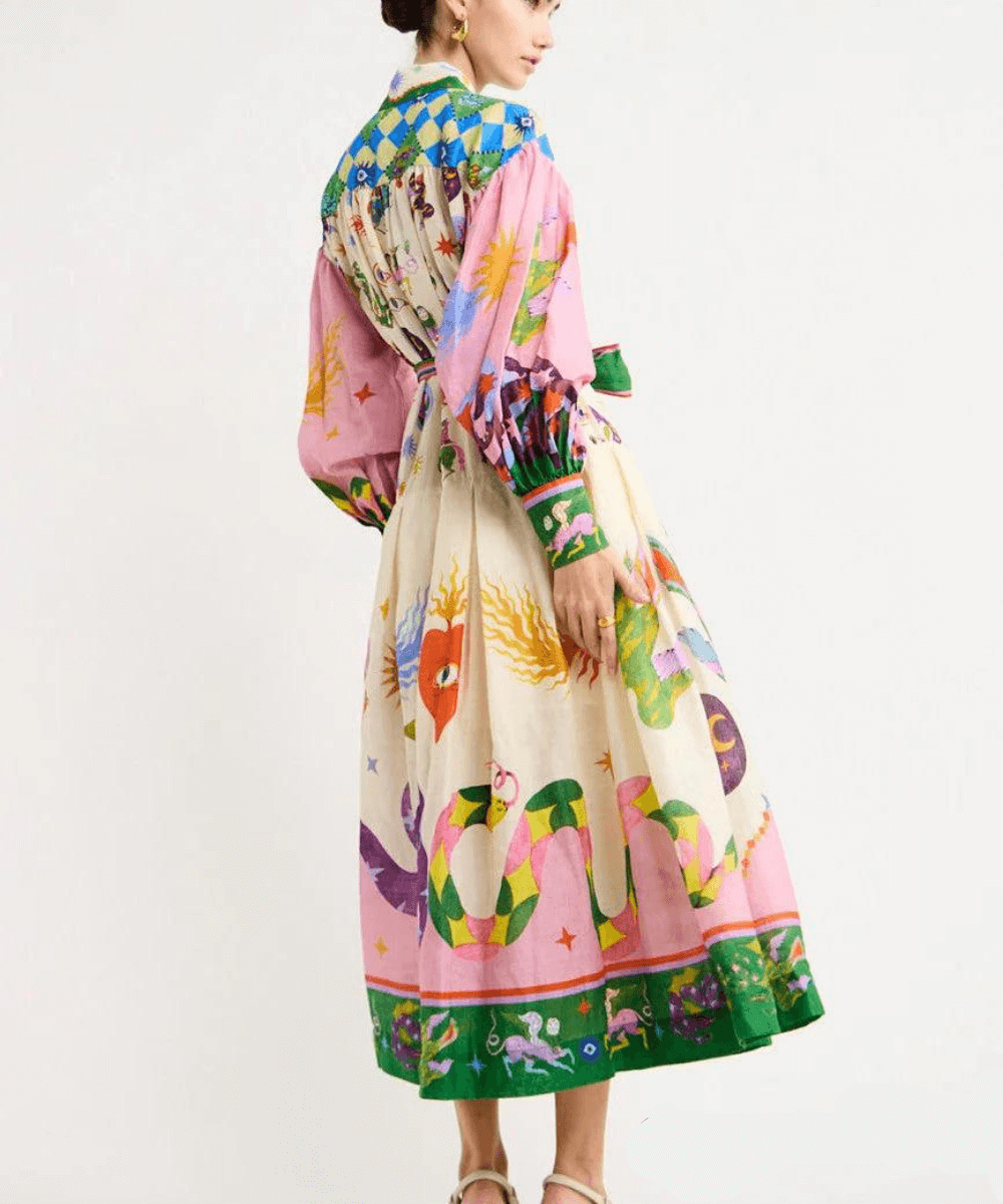 Italian Elegance Maxi Statement Dress