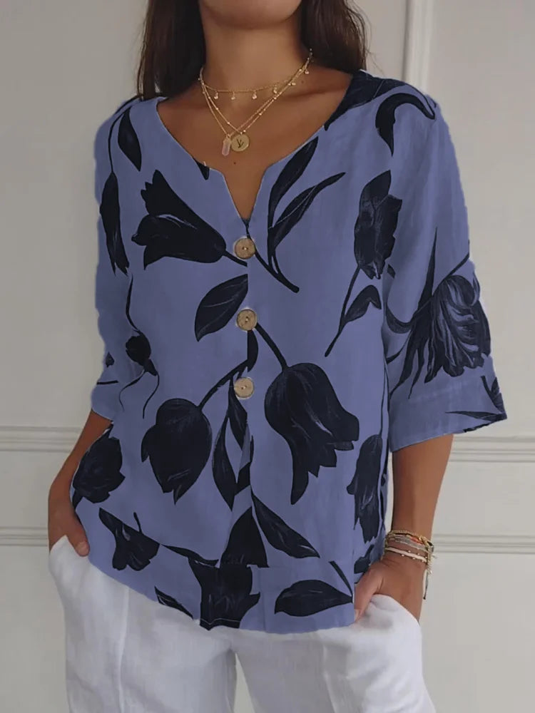 Everyday Floral Elegance Blouse