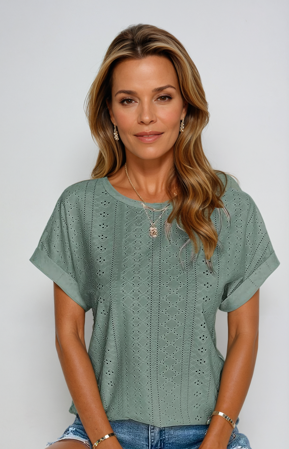 Effortless Chic Eyelet Top