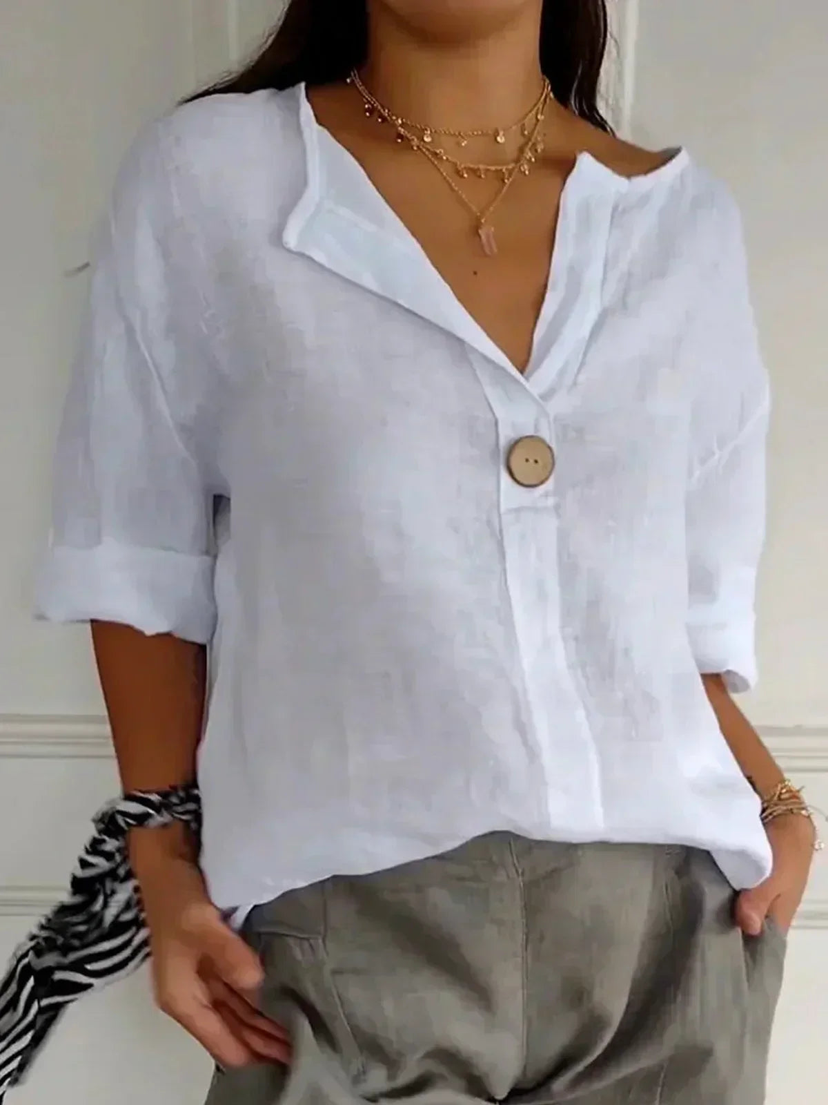 Effortless Chic V-Neck Blouse