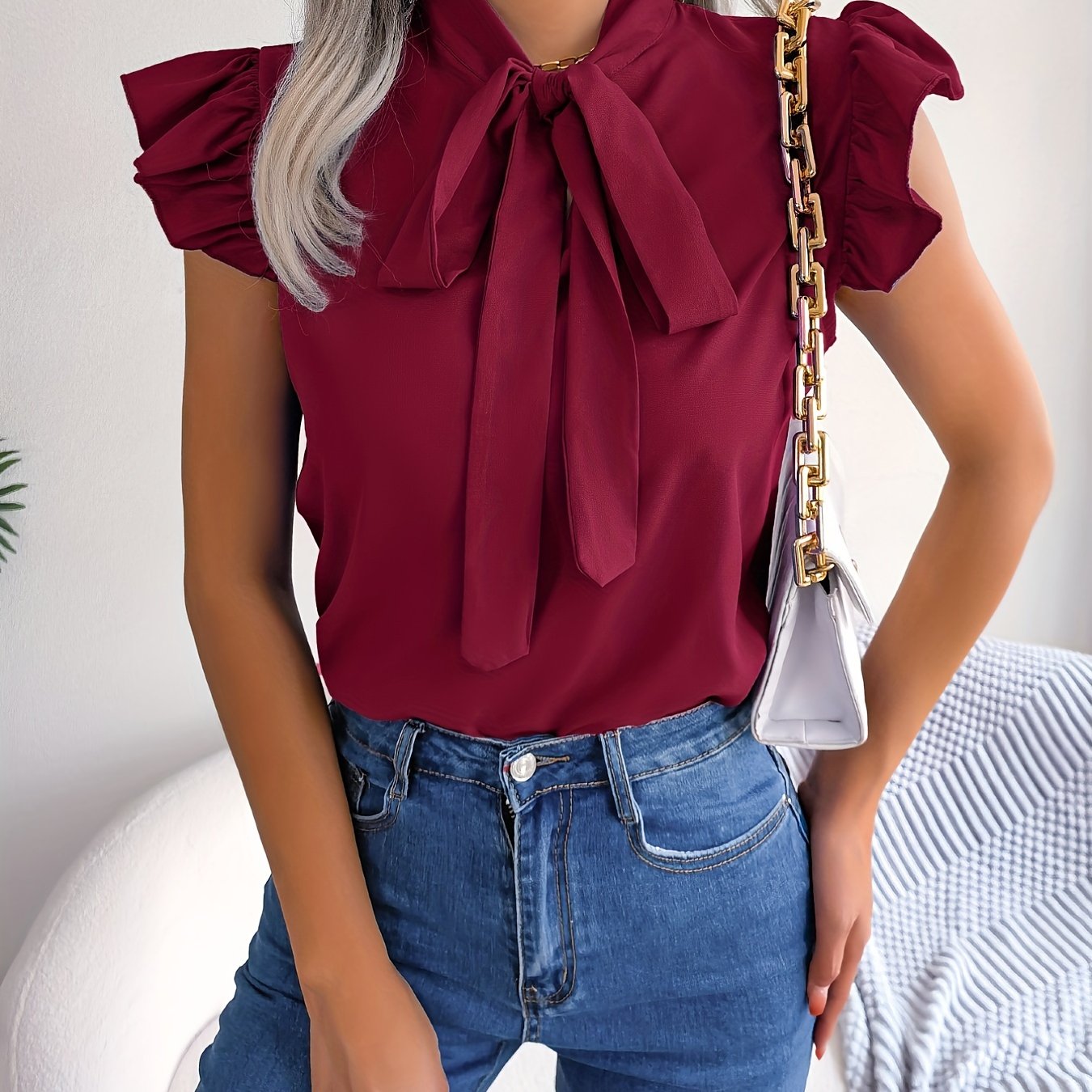 Effortless Elegance Bow-Tie Blouse