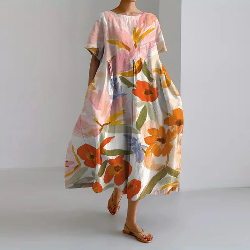 Summer-Breeze Floral Dress