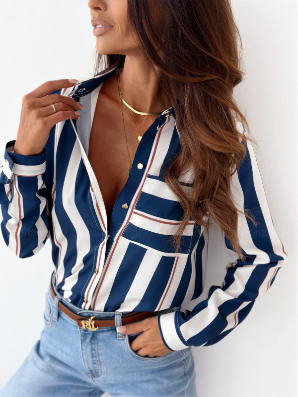 Elegant Satin Print Blouse