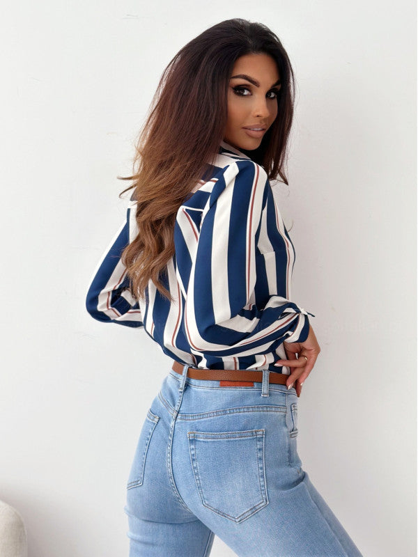 Elegant Satin Print Blouse