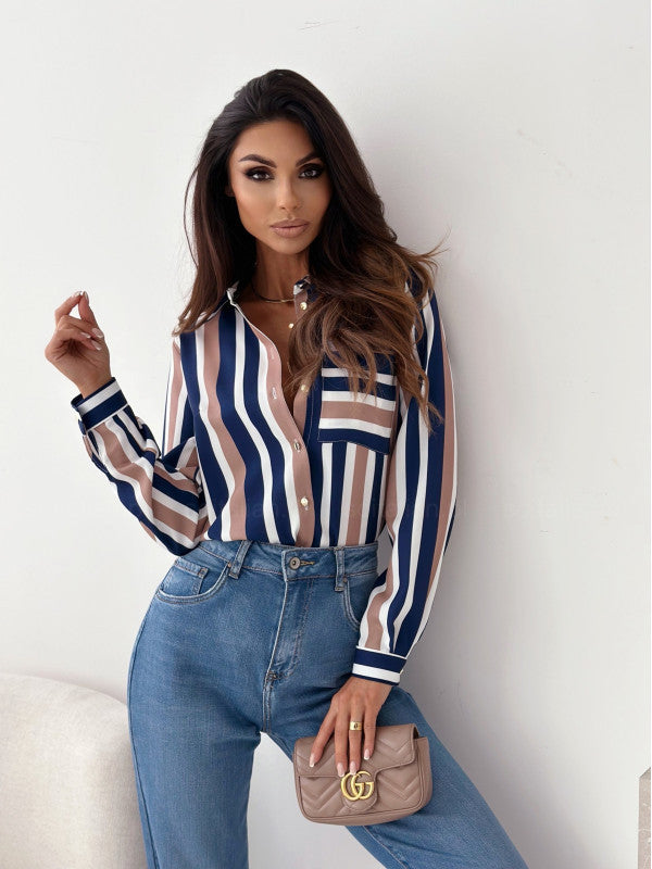Elegant Satin Print Blouse