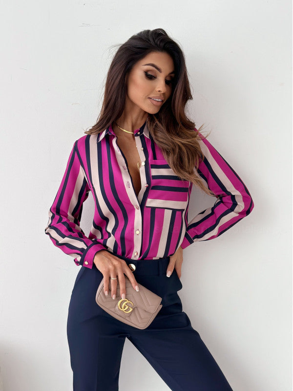 Elegant Satin Print Blouse