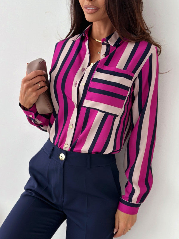 Elegant Satin Print Blouse