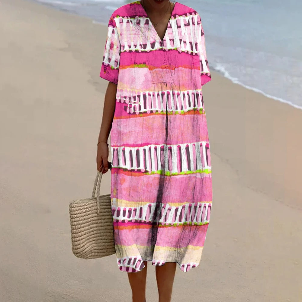 Relax in Style: Pink Linen Dress
