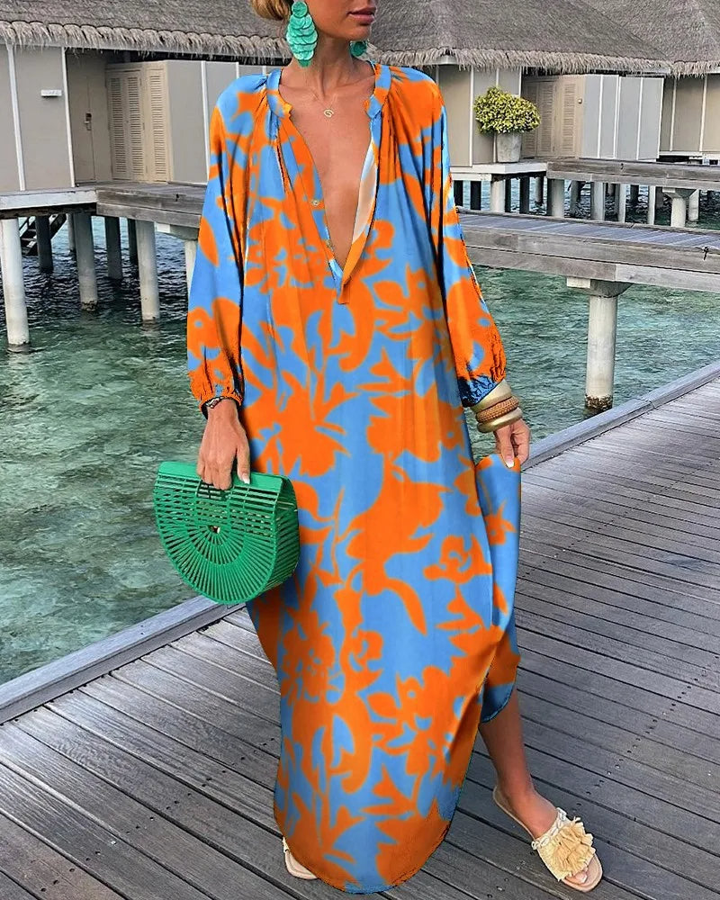 Effortless Boho Retro Maxi Dress