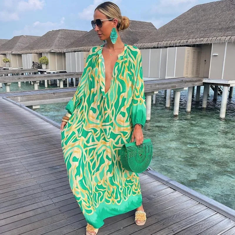 Effortless Boho Retro Maxi Dress