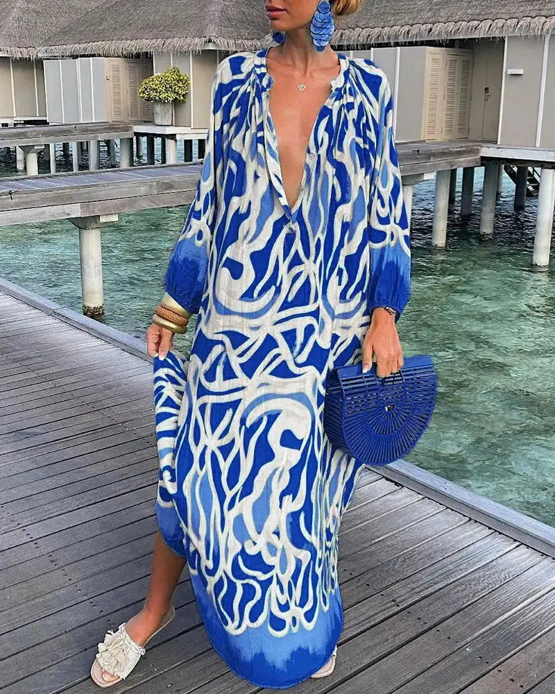 Effortless Boho Retro Maxi Dress