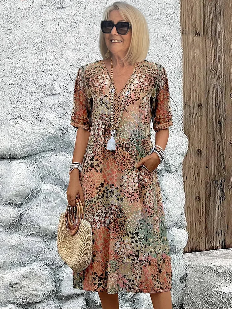 Chic Midi Dress with Effortless Pockets
