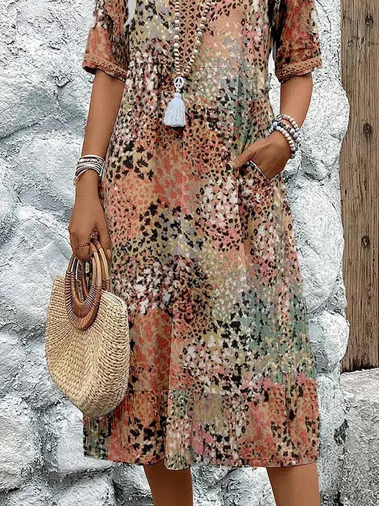 Chic Midi Dress with Effortless Pockets
