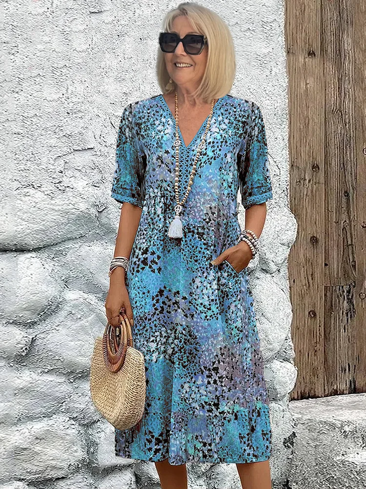 Chic Midi Dress with Effortless Pockets
