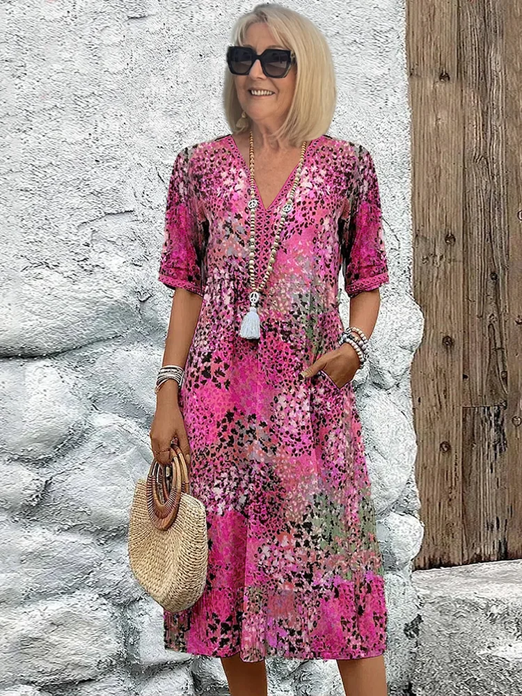 Chic Midi Dress with Effortless Pockets