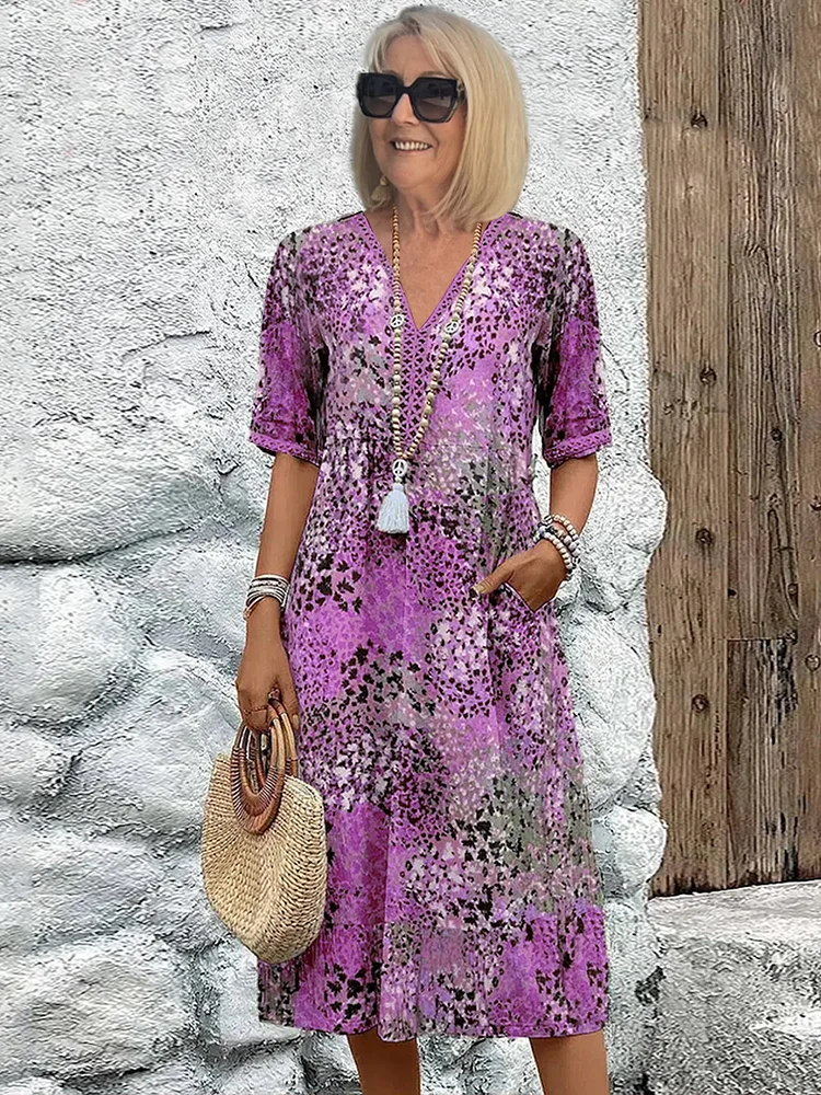 Chic Midi Dress with Effortless Pockets