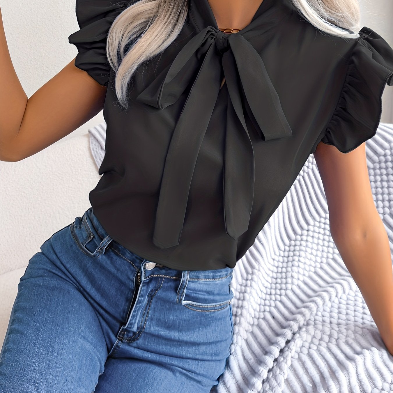 Effortless Elegance Bow-Tie Blouse