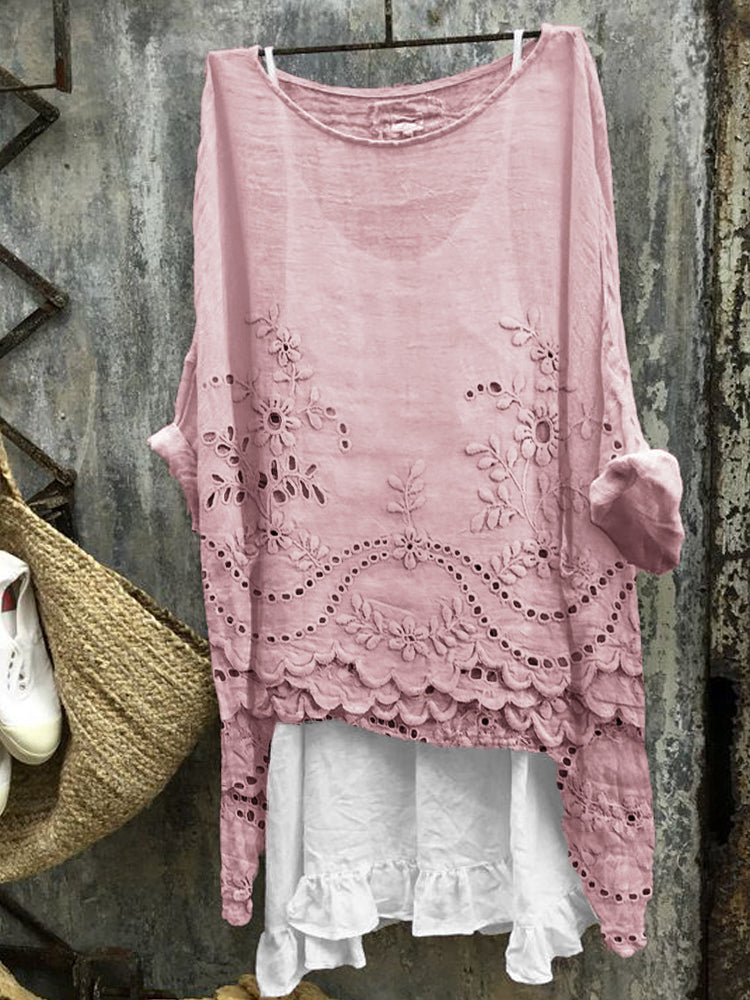 Elegant Dual-Hem Boho Blouse