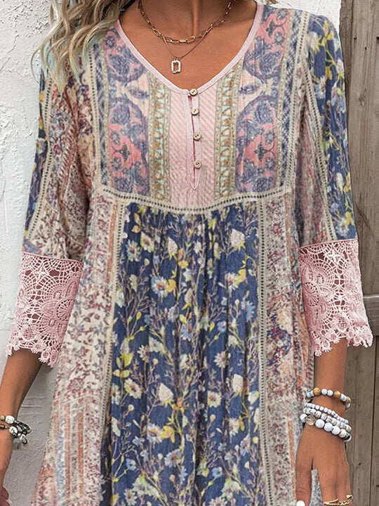 Vintage-Soft Boho Dress