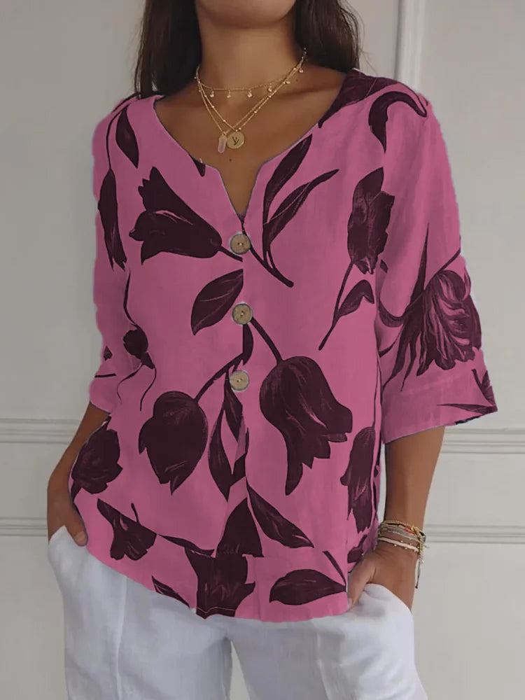 Everyday Floral Elegance Blouse