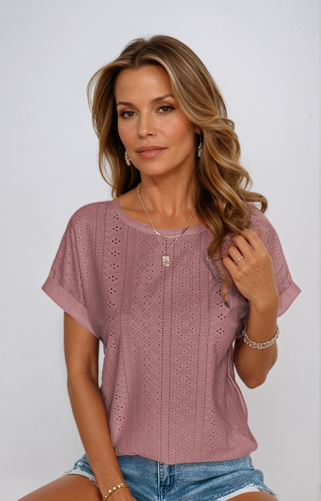 Effortless Chic Eyelet Top