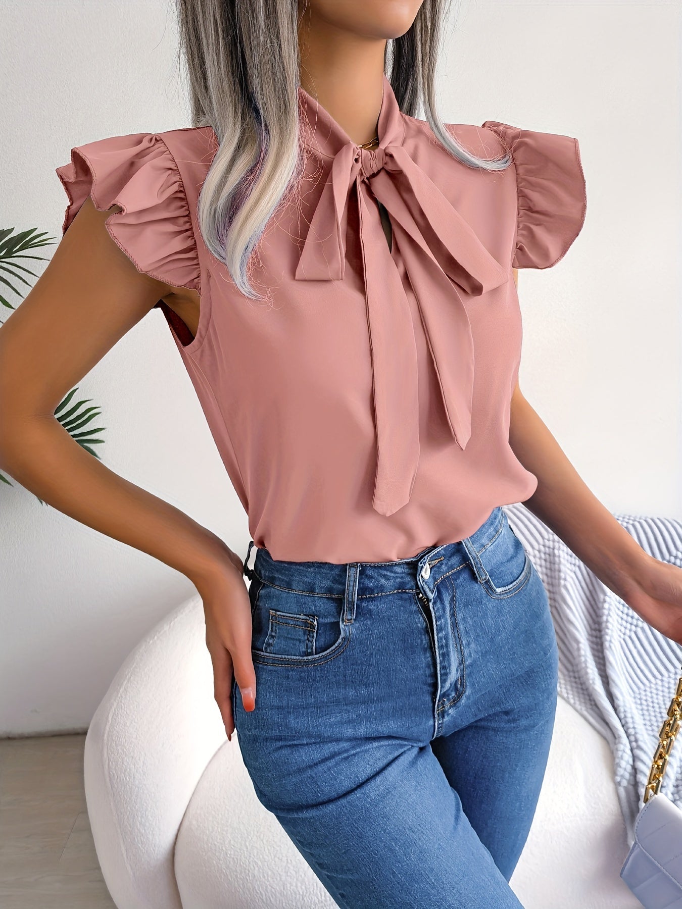 Effortless Elegance Bow-Tie Blouse